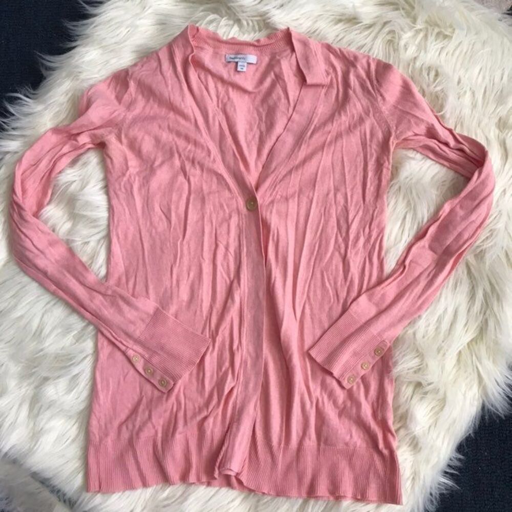 Gap maternity one‎ button pink cardigan XS